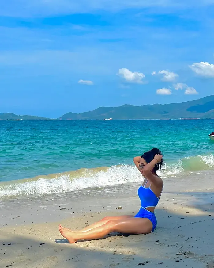 리조트에서 해변나가기전 셀카