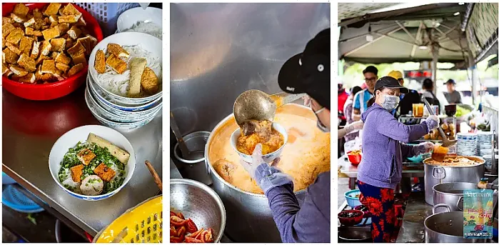 Bún Riêu Cô Yến의 바싹한 튀김 두부