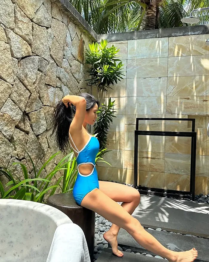 리조트에서 해변나가기전 셀카